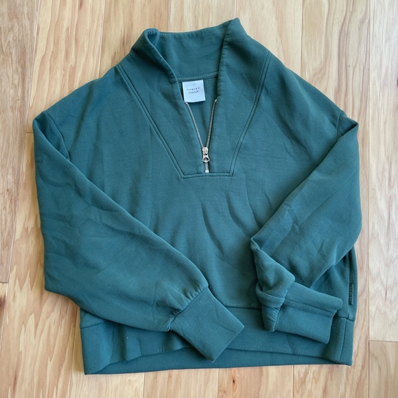 Varley Davidson Sweat 1/4 Zip Pullover - cilantro - Picture 3 of 3